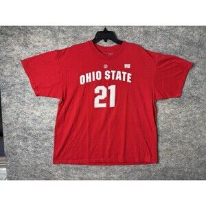 Ohio State Jersey Shirt Mens XL Red Nike Basketball Buckeye's #21 Lebron Cotton